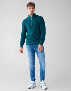 Zipper Trui Donkergroen