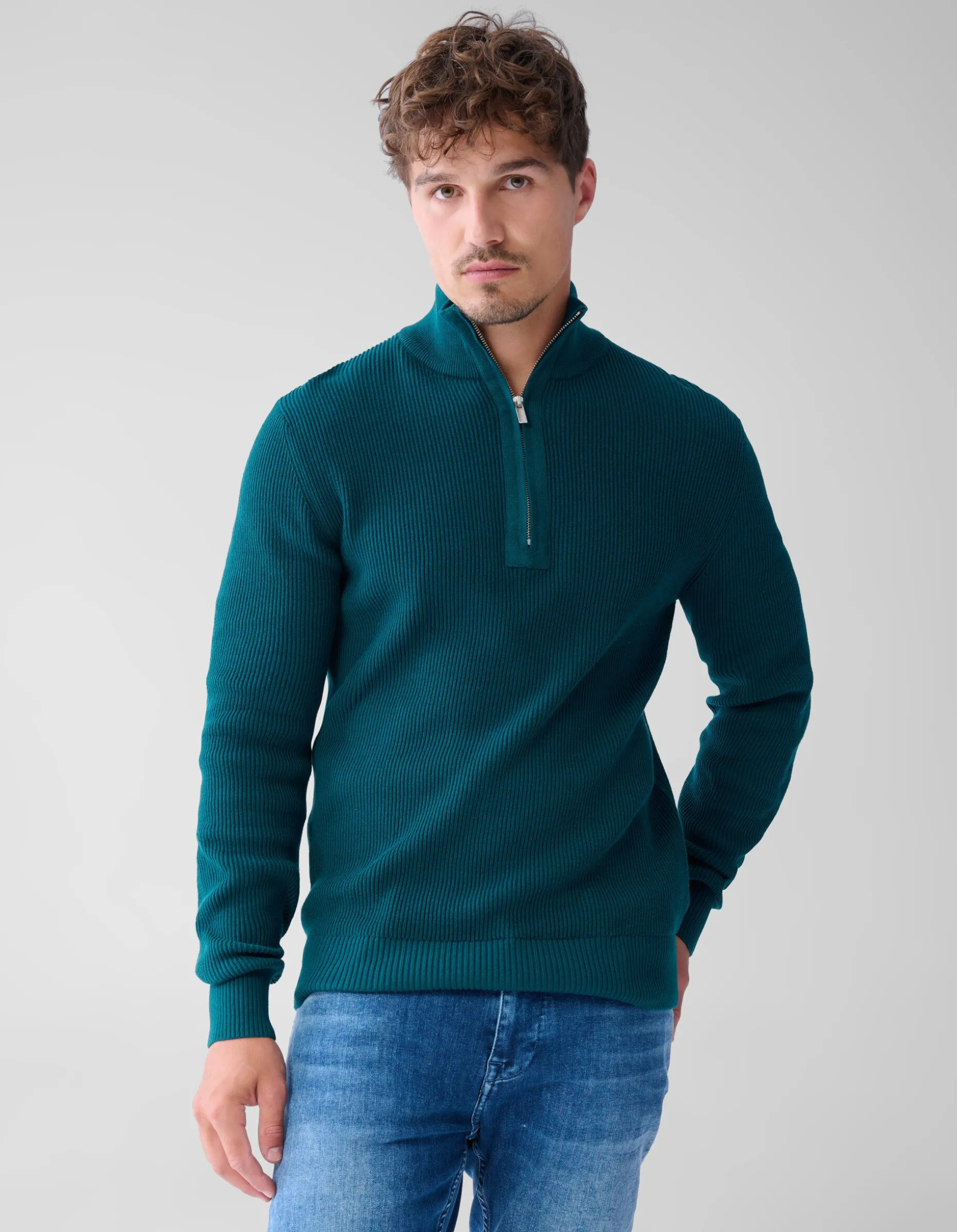 Zipper Trui Donkergroen