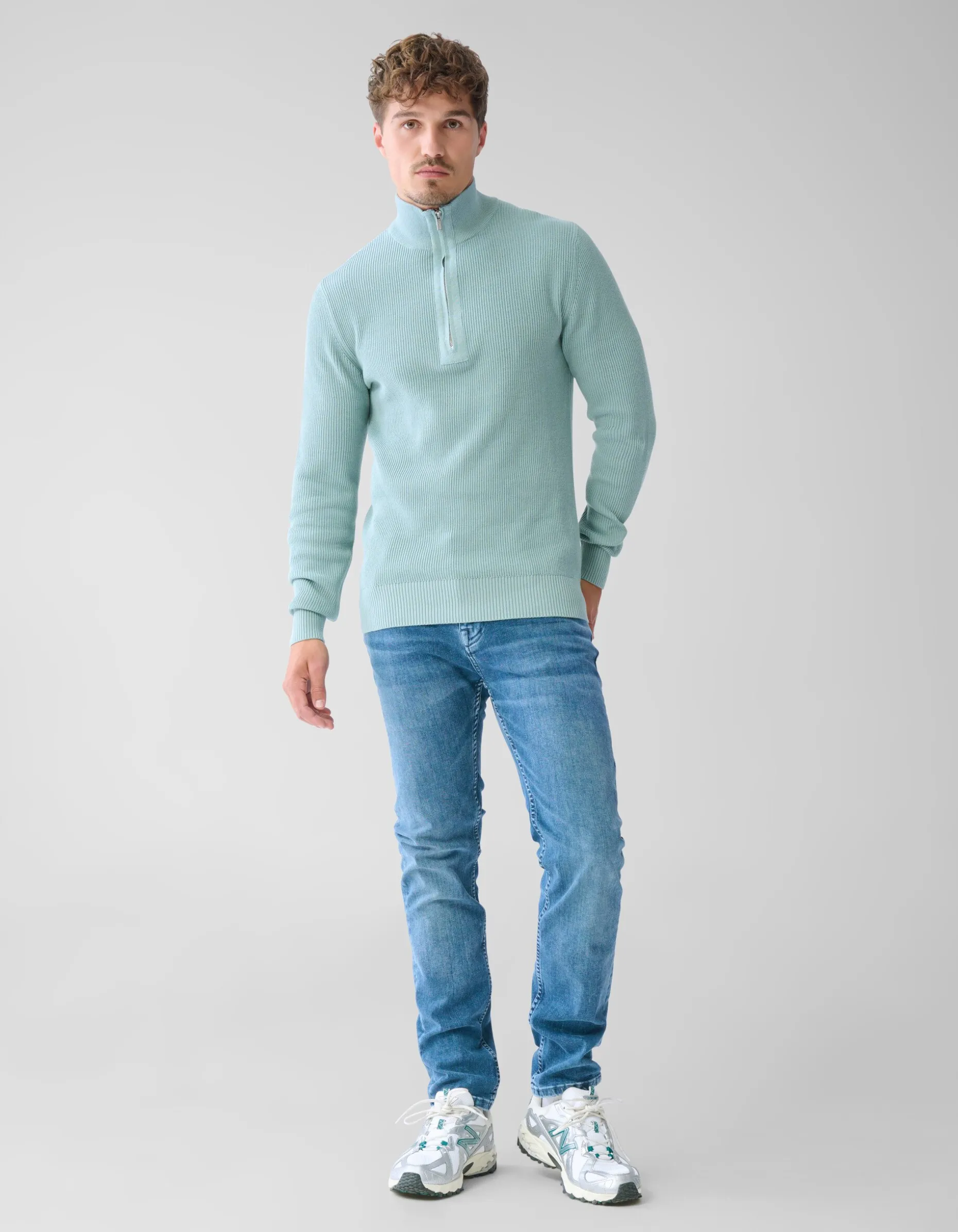 Zipper Trui Lichtgroen