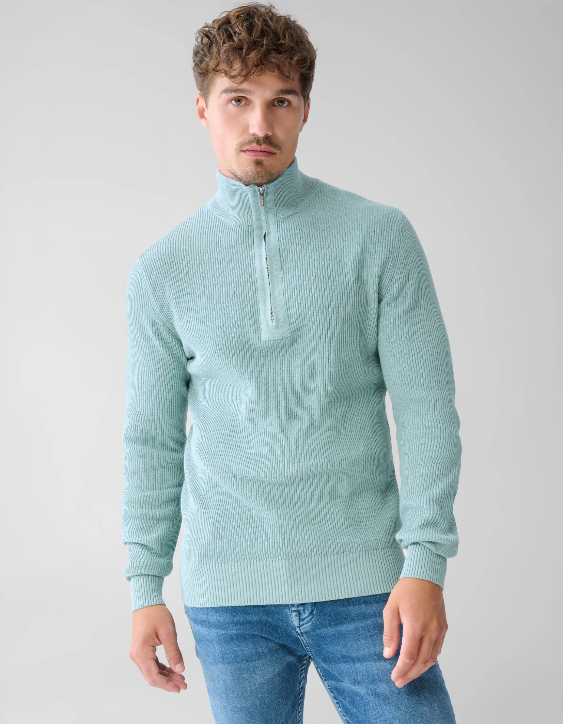 Zipper Trui Lichtgroen