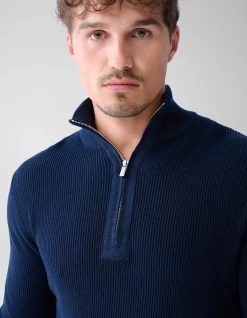Zipper Trui Navy